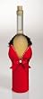 Red Dress Wine Bag w/Maribou