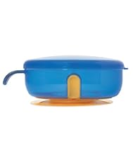 Large Feeding Bowl with Suction Pad and Lid - Blue