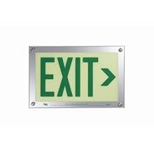 Safe Glow Photoluminescent Exit Sign, "EXIT" with Right Arrow Symbol, 14-5/8" Length x 9-1/2" Width x 1/4 " Height, Wall Mount (Pack of 1)