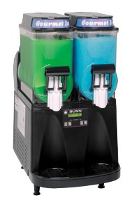 Bunn Ultra-2 Liquid Autofill Slushy / Granita Frozen Drink Machine with 2 Hoppers - Black 120V (Bunn