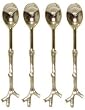 Decorative Condiment Spoon with Twig Shaped Handle Set of Four