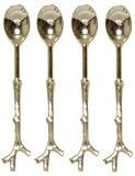 Decorative Condiment Spoon with Twig Shaped Handle Set of Four