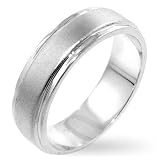 Mens Ring Rodium Plated - Wedding Band