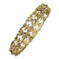 Brass-tone Light Purple Crystal Stretch Bracelet