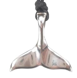 Fish Dolphin Shark Tail Pewter Pendant Necklace