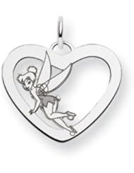 Disneys Tinker Bell Heart Charm in Silver