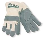 Memphis 16010-M Side Kick Heavy-Duty Side Split Leather Palm Work Glove with 2.5 Rubberized Safety Cuff, Size Medium, Sold by the Dozen Pair