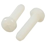 uxcell スクリュー ねじ　20mm長さ 5mm径 ヘッド 白い プラスチック製 100個