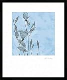 Bild mit Rahmen: Rosie Mc. Lean, COSMOPOLITAN BLUE II, 50 x 60 - Aluminium Basic M: Schwarz matt