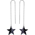 Handcrafted Swarovski® Jet STAR Sterling Threader Earrings