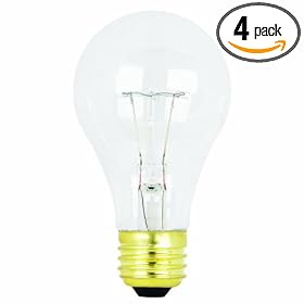 Feit Electric 100A/CL/25K/4 Decade 100-Watt A19 Bulb, Clear, 4 Pack