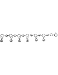 Sterling Silver Charm Bracelet w/ Beads and Chime Balls