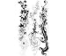 BasicGrey Floral Border Rub-Ons - Black