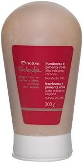 Natura Tododia Raspberry and Pink Pepper Oil Moisturizing Body Scrub 24 Hours 200g (ÓLeo Esfoliante Corporal Hidratação 24 Horas Tododia Framboesa E Pimenta Rosa 200g)