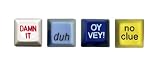 Novelty Computer Keys (4 pack) Oy Vey Button, Damn It Key, No Clue Button, Duh Button...
