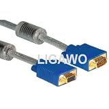 Professionelle VGA Verlängerung 5m transparent - VGA Kabel Verlängerung - SVGA Beamer Monitor Laptop Netbook Notebook Pc Tv Bildschirm Kabel - sehr hochwertig - vergoldete Anschlüsse, Ferrit Kern, mehrfach geschirmt bis 2048 × 1536 Pixel