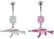 PAVE MACHINE GUN BELLY RING BNAGUN4PK PINK