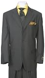 Sophisticated Black Three Piece Suit + 1 Free Set of Cufflinks + 1 Free Mens Tie