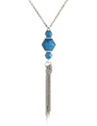The SAK Stone Tassle Y-Shaped Necklace, 16"+3" Extender