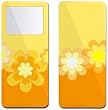 Retro Orange Flowers Design Apple iPod Nano 1G (1st Gen) 1GB/ 2GB/ 4GB Protector Skin Decal Sticker