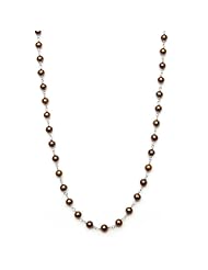 Sterling Silver 36" Necklace with 4-4.5mm Semi Round Chocolate Freshwater Pearls