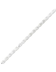 Sterling Silver 3mm Diamond-cut Rope Chain - 22 Inch