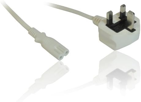 Mains Power Lead Cable 4.9ft with UK plug for Wireless Charger Kit 3in1 - Charging Station (Power cable White)