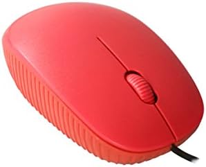 Dr Earthy Computer Mouse High Precision Optical Wired Mouse For Laptops PC And Mac Computers / With Scrolling Wheel / Back and Forward Side Buttons / 3 Adjustable DPI Levels Up To 1600 DPI Wired Red