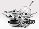 Silverstone by Farberware Culinary Colors 13-Piece Cookware Set, Metallic Silver