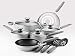 Silverstone by Farberware Culinary Colors 13-Piece Cookware Set, Metallic Silver