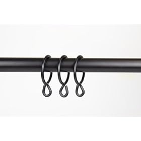 A&F Rod D�cor - 10 CURTAIN EYELET RINGS-1.38 inch , black