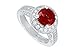 Ruby and Diamond Engagement Ring : Platinum - 4.00 CT TGW