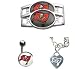 Tampa Bay Buccaneers Heart Bracelet/Belly Ring/Shoe Thingz Charm Package
