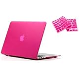 RUBAN™ 2 in 1 Hard Case Cover and Keyboard Cover for Macbook Air 11-inch 11.6" A1370 A1465 (MATTE HOT PINK)