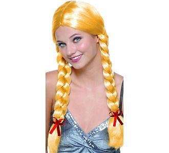 Long Blonde Braids Wig Sexy Women's Adult Halloween Outfit - One Size Fits Most Adults