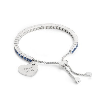 Personalized Birthstone Lariat Bracelet - September Gift