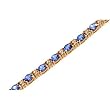 14K Yellow Gold Tanzanite and Diamond Bracelet