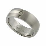 Titanium & Sterling Silver Ring w/ .05 CTW Diamond Chip