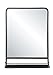 Creative Co-op Rectangle Metal Wall Mirror with Shelf, Single Vanity, Black
