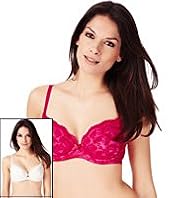 2 Pack Per Una Floral Lace Padded B-DD Bras with Supima® Cotton
