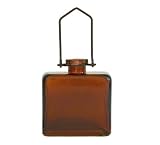 Colorful Glass Hanging Flower Amber Square Vase 1/pc ~ G93 Colored Glass Bottle ~ Floral Vase ~ Colored Vase~ Bud Vase ~ Wall Vase ~ Vase for Home or Garden