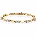 24k Gold Genuine Blue Topaz and Simulated Diamond CZ Tennis Bracelet