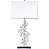 Elegant Designs LT1027-CHR Sequin and Chrome Table Lamp with Prismatic Crystals