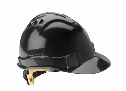 Gateway Safety 72207 Serpent High Density Polyethylene Safety Helmet with Ratchet Suspension, Type I/Class E, Black