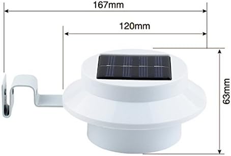 THANKSET White Sun Power Smart LED Solar Gutter Night Utility Security Light for indoor outdoor permanent or portable for any house, fence, garden, garage, shed, walkways, stairs - anywhere safety lite.