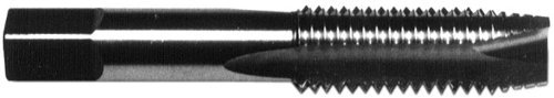 Drill America DWT57097 Qualtech High-Speed Steel Spiral Pointed Gun Tap, Uncoated (Bright) Finish, Round with Square End Shank, #10-24 Size