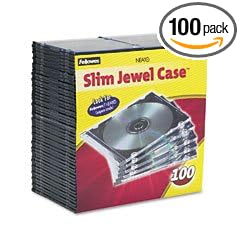 Thin Jewel Cases, Clear, 100 per Pack (FEL98335)