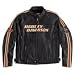 Apparel : Harley Davidson Men's Torque Leather Jacket, Black with Orange Racing Stripes, Midweight Leather. 98114-06VM
