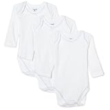 SpaSilk 100% Cotton Long Sleeve Lap Shoulder 3-Pack Bodysuit