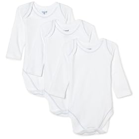 SpaSilk 100% Cotton Long Sleeve Lap Shoulder 3-Pack Bodysuit